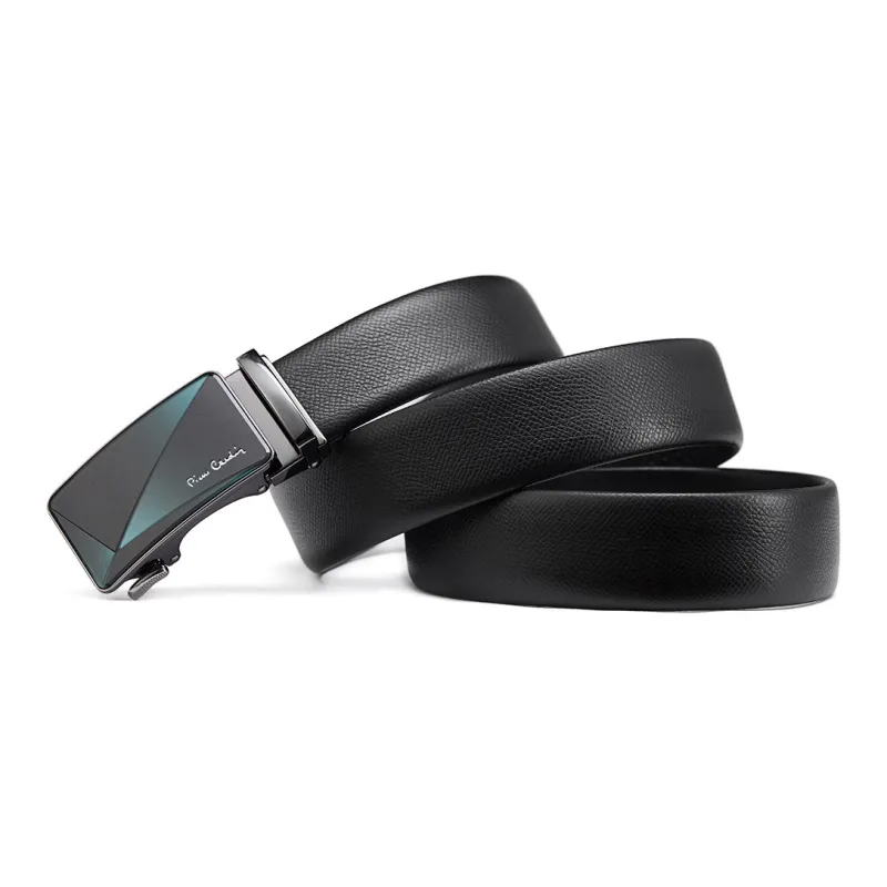 PIERRE CARDIN Cow Leather Belts Men's Black 3.5CM-1