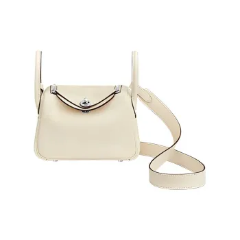 HERMES Lindy Swift Calfskin Handbags Shoulder Bag Crossbody Bag Mini Women's I2 Nata Cream White