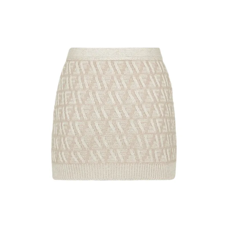FENDI Logo Intarsia Knit Skirt-1