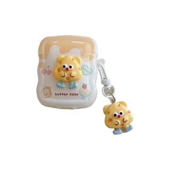 Kona Chun Compatible With AirPods Pro/1/3/Pro 2 TPU Ins Cute Cheese Donut High Visual Impact Resistant Headphone Cases