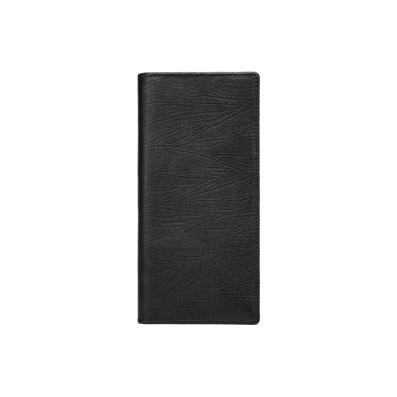 FAIRWHALE Cow Leather Wallet Card Holder Money Clip Regular Men's Black-1
