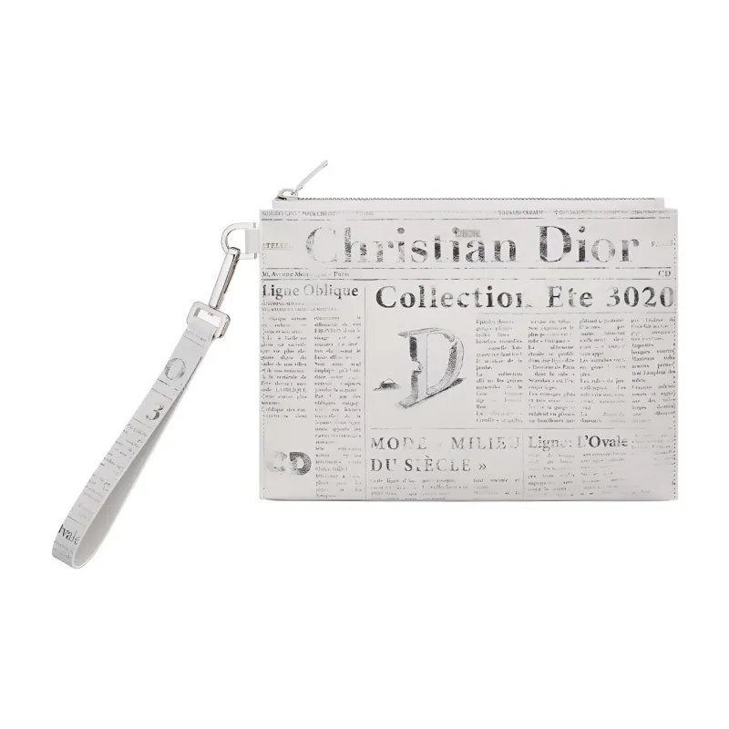 DIOR Daniel Arsham Collaboration Calfskin Clutch Men's White-1