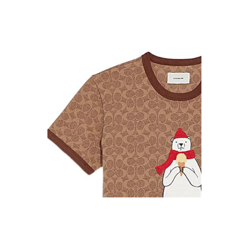 COACH FW22 T Shirt Women's Brown-3