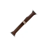 Apple Small Round Pendant Litchi Grain Magnetic Clasp-Dark Brown