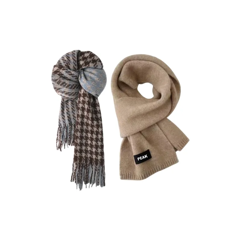 PEAK Knit Scarves Unisex Black Brown-10
