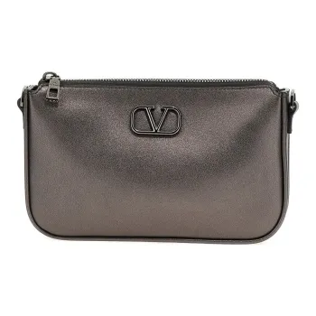 Valentino Calfskin Crossbody Bag, Shoulder Bag Women's Gray