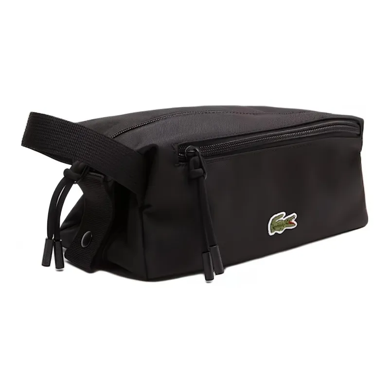 LACOSTE Recycled Polyester Toiletry Bag Regular Unisex Black-1
