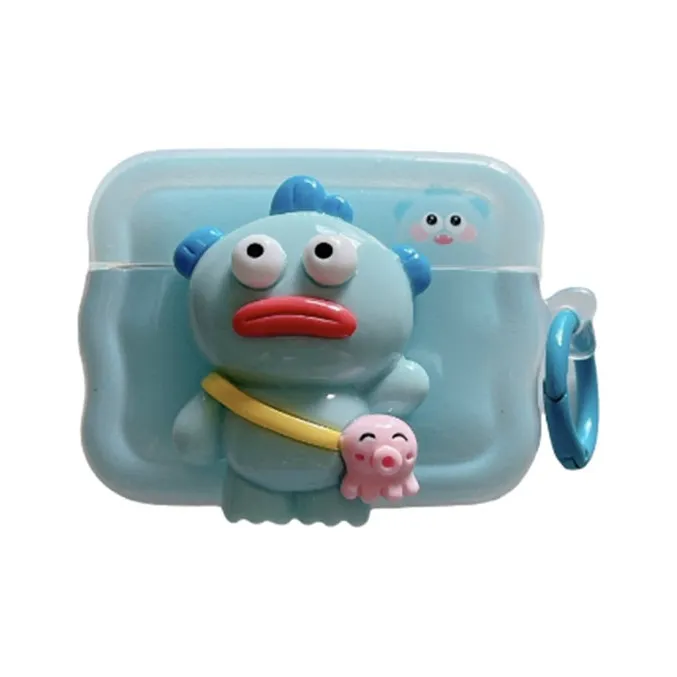 Kona Chun Compatibility With AirPods 2/Pro/3 TPU Fun 3D Effect Ugly Cute Big Mouth Fish Fully Enclosed Headphone Cases-5