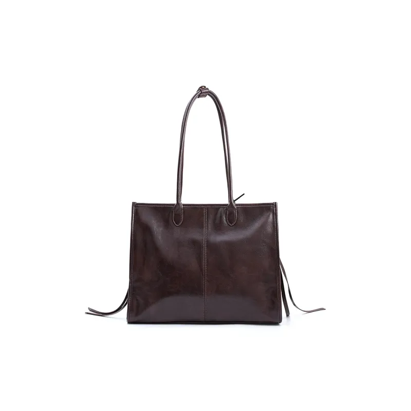 Vigno Synthetic Leather Tote Shoulder Bag Regular Women's Yellow Brown/Black/Coffee-24