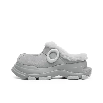 Angelmi Durable Warm Low Top Casual Shoes Unisex Gray Cotton