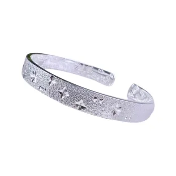 Stone Edge Poly 999 Fine Silver Bangles Unisex