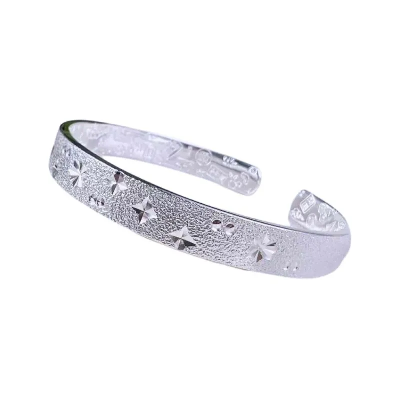 Stone Edge Poly 999 Fine Silver Bangles Unisex-0