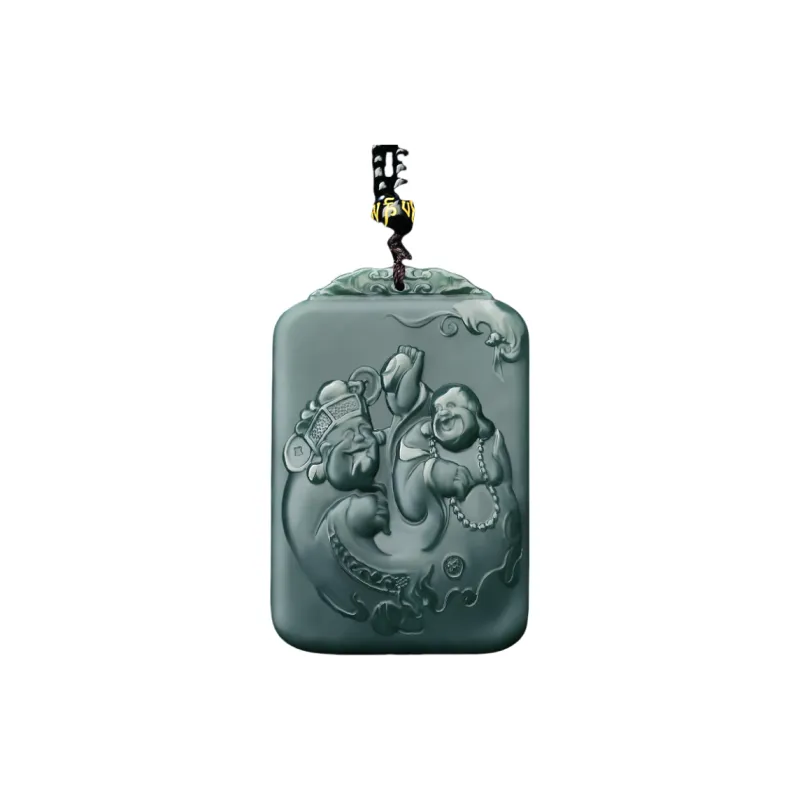 Jade Charm Yao Hetian Jade Necklaces Green Jade Unisex-0