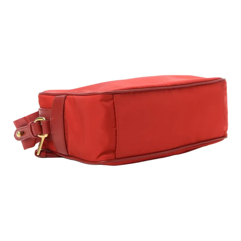 PRADA Fabric With Nylon Handheld Shoulder Bag Crossbody Bag Women's Red-5
