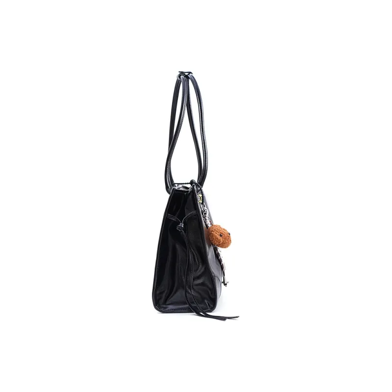 Vigno Synthetic Leather Tote Shoulder Bag Regular Women's Yellow Brown/Black/Coffee-30