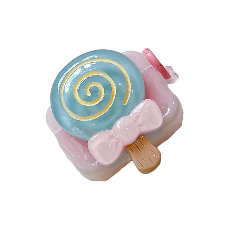 Kona Chun Compatibility With AirPods 2/Pro/3 TPU 3D Effect Bowknot Lollipop Girl Heart Fully Enclosed Headphone Cases-1