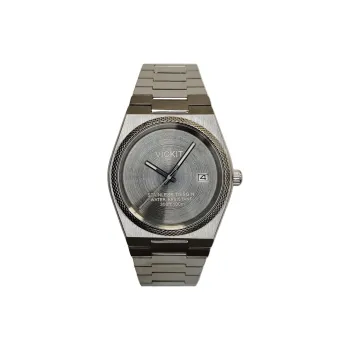 Vickit Mechanical Movement Stainless Steel Strap Watch Men's Watches Silver Dial