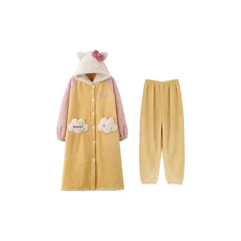 MIOJUER Pajama Set Women's Yellow
