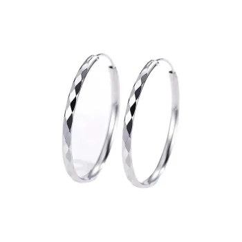Stone Edge Poly Sterling Silver Earring 999 Fine Silver Unisex