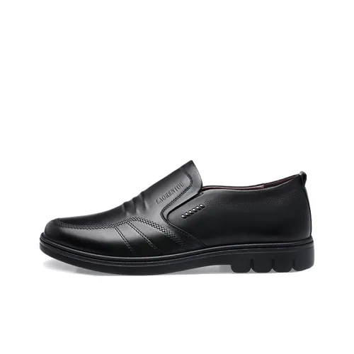 LAORENTOU Men's Casual Shoes Men Mid Top Black/Brown