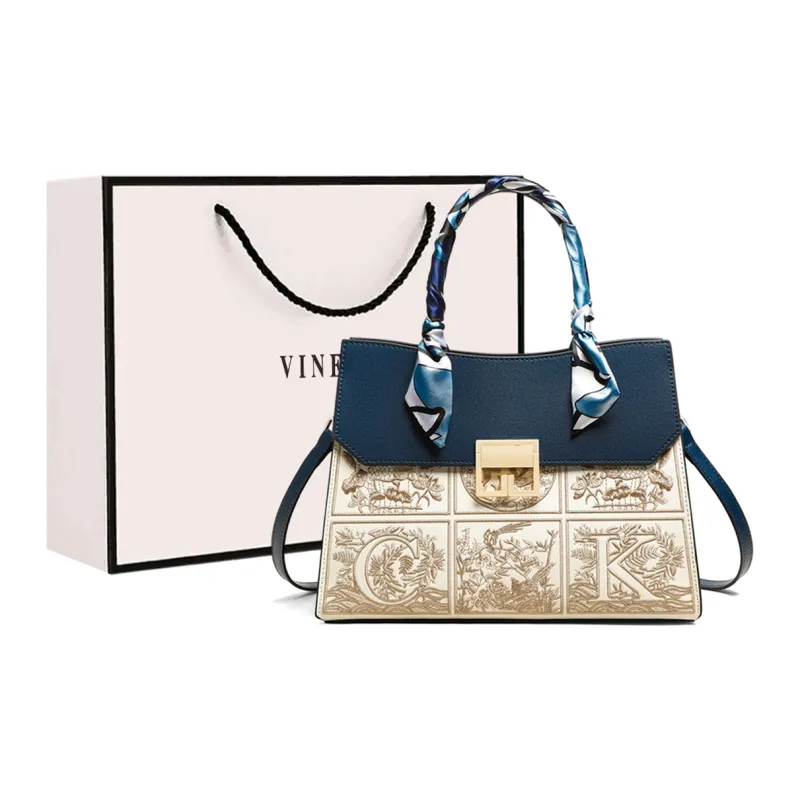 VINEY Synthetic Leather Handbag, Shoulder Bag, Crossbody Bag, Mom Bag Tubas Women's Red-7
