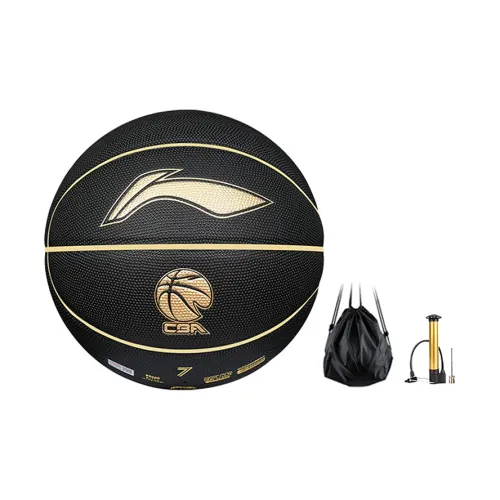 LiNing PU Basketball Black Gold Size 7 Competition Training Unisex