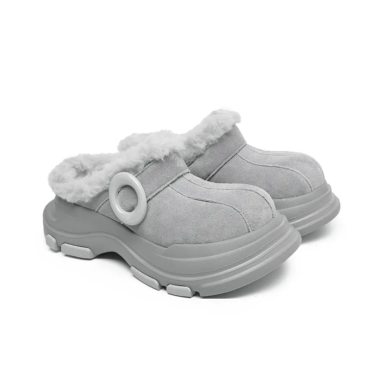Angelmi Durable Warm Low Top Casual Shoes Unisex Gray Cotton-2