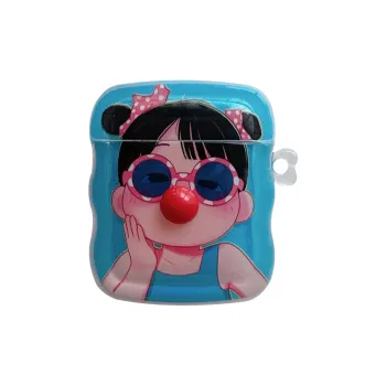 Kona Chun Compatibility With AirPods 2/Pro/3 TPU Ins Fun Quirky Bubble Blower Girl Impact Resistant Headphone Cases