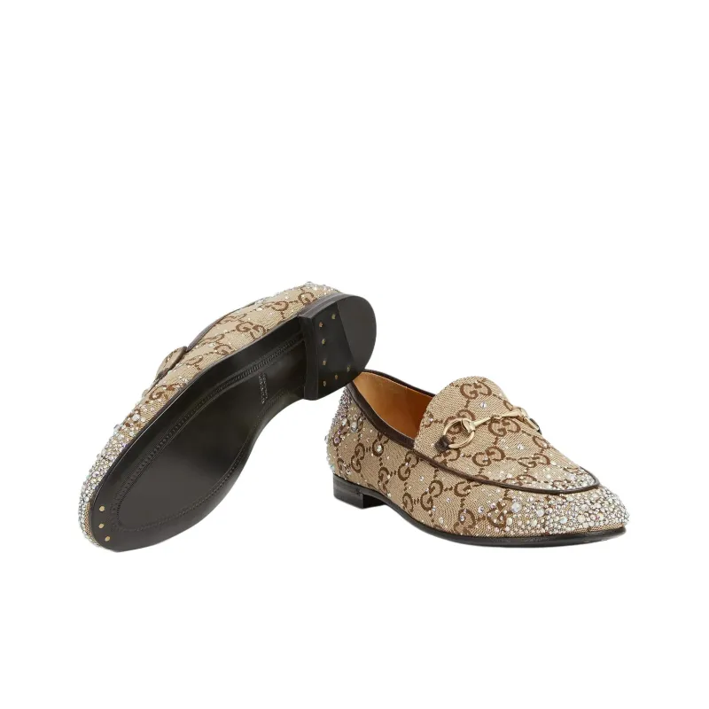 GUCCI Jordaan Loafers Women's Beige Brown-5