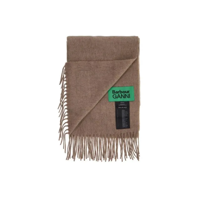 BARBOUR X Ganni Fringed Scarf-1