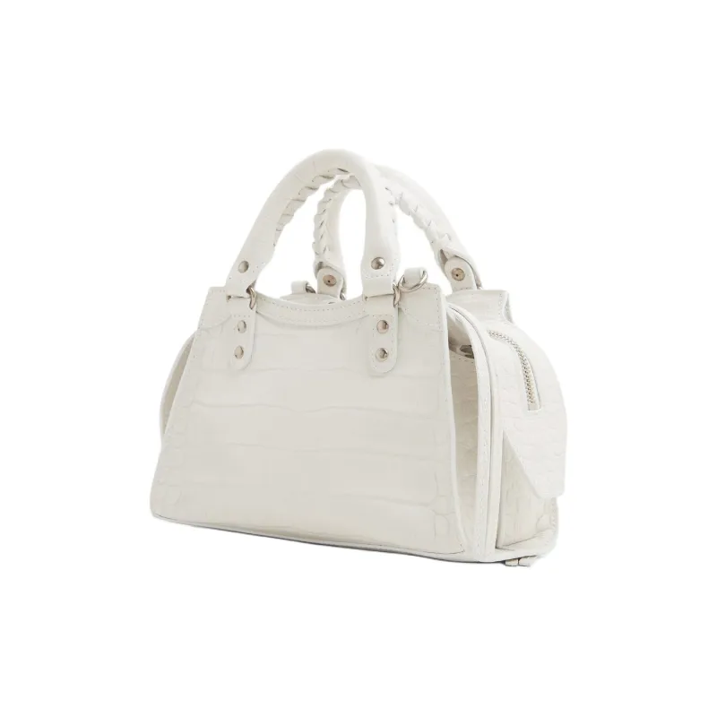 Balenciaga Leather Handbag Handbag Mini Women's White-4