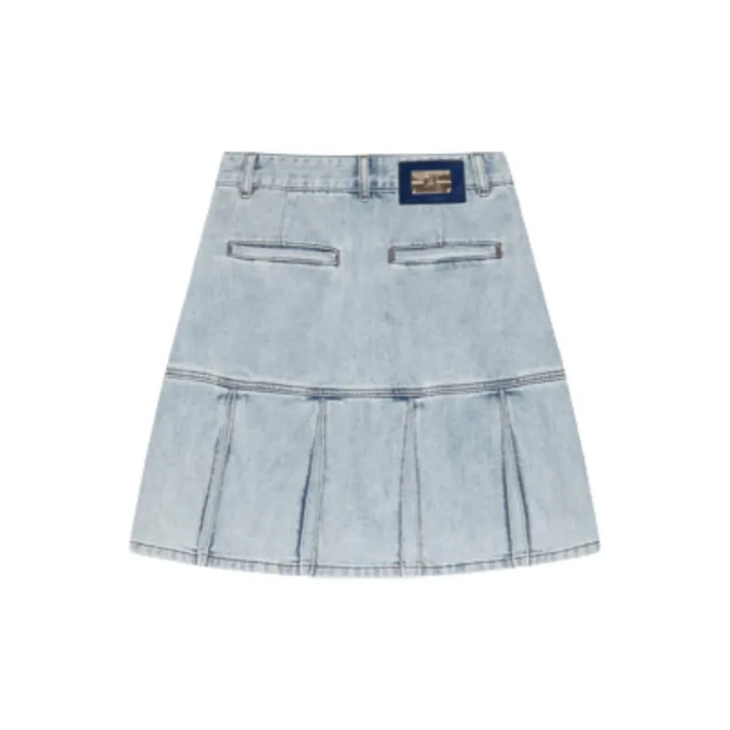 DKNY Denim Short Skirts Women's Light Denim Blue-1