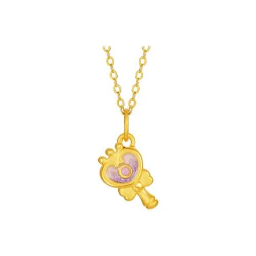 ZHOU LIU FU 5D Hard Gold Enamel Magic Wand Pricing Solid Gold Fixed Price Pendants Women's