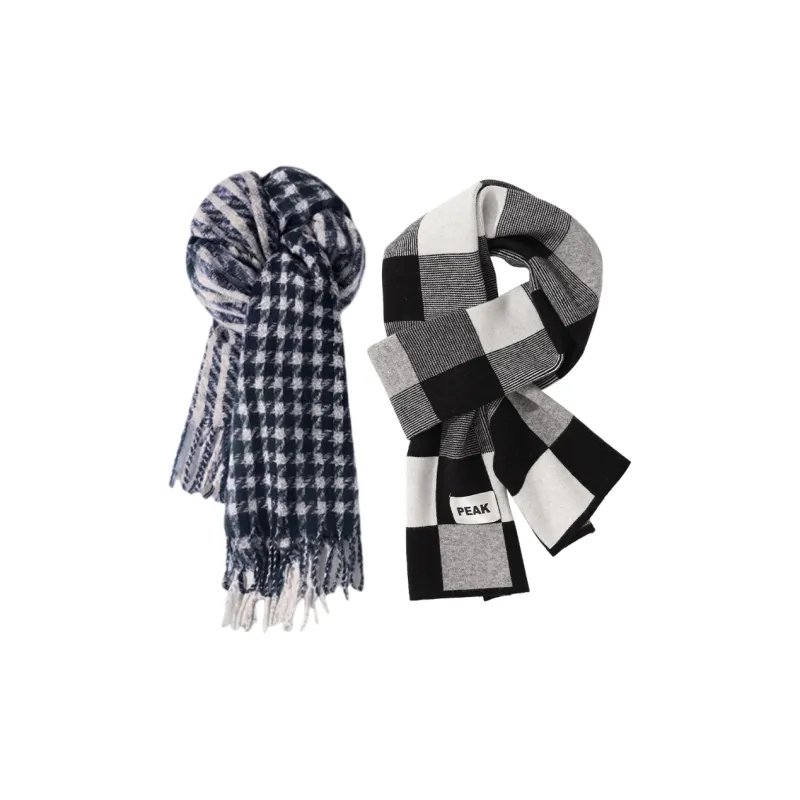 PEAK Knit Scarves Unisex Black Brown-5