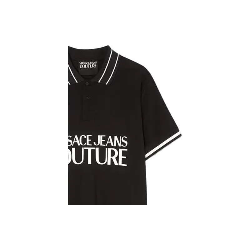 VERSACE Logo print Polo Shirt-5
