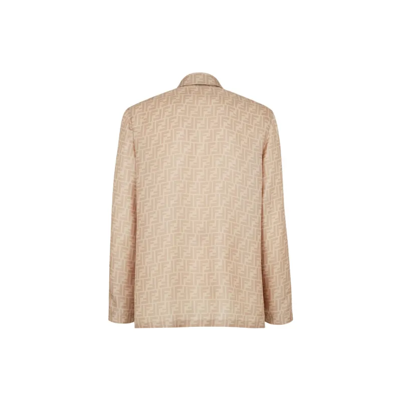 FENDI Logo Printed Long Sleeved Shirt-1