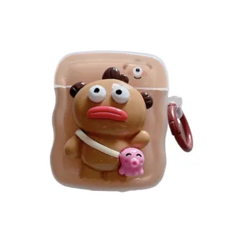 Kona Chun Compatibility With AirPods 2/Pro/3 TPU Fun 3D Effect Ugly Cute Big Mouth Fish Fully Enclosed Headphone Cases