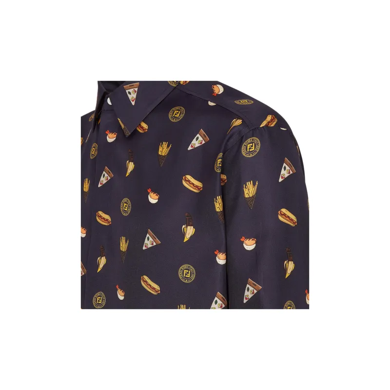 FENDI Shirts Men Blue-2