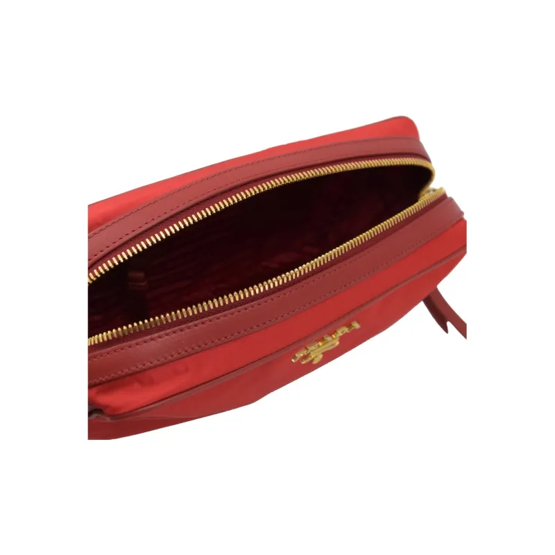 PRADA Fabric With Nylon Handheld Shoulder Bag Crossbody Bag Women's Red-7