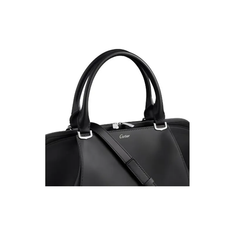 CARTIER Leather Handbag Women's Black-3