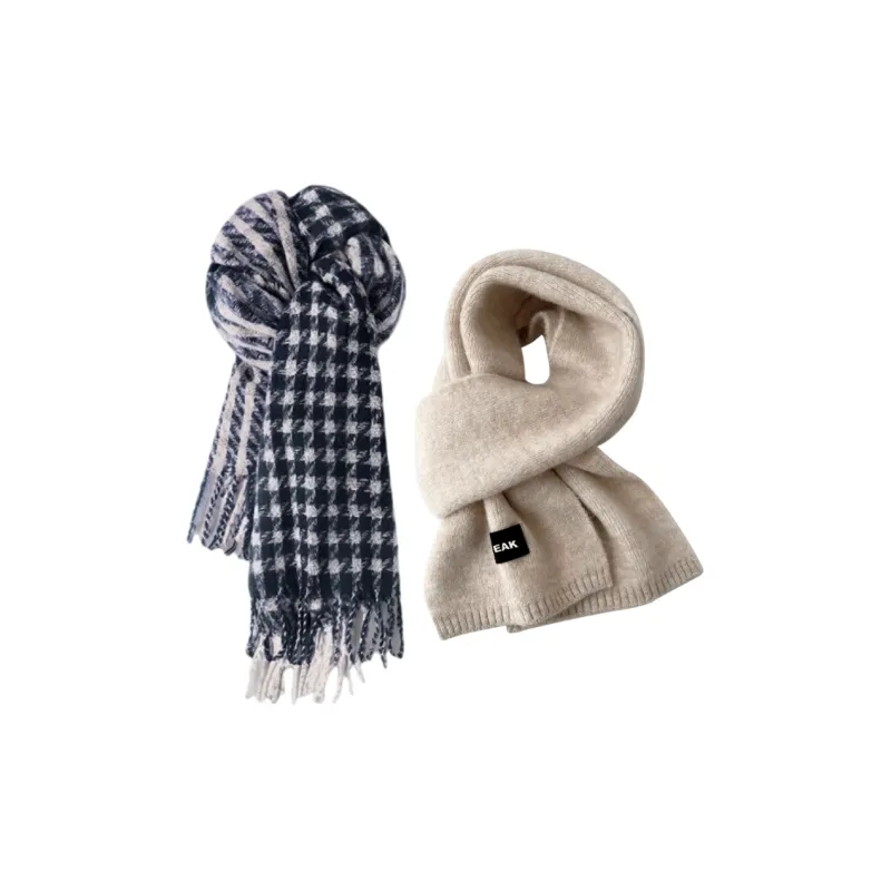 PEAK Knit Scarves Unisex Black Brown-2