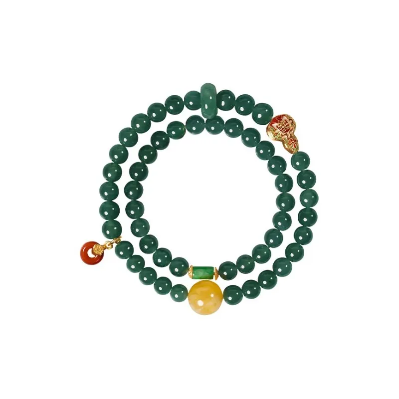 SHARK BABY Glutinous Jade Beaded Bracelet Hand Accessory Women's-0