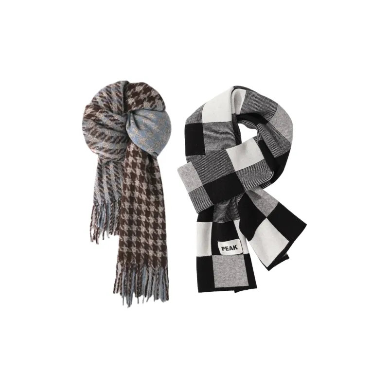 PEAK Knit Scarves Unisex Black Brown-6