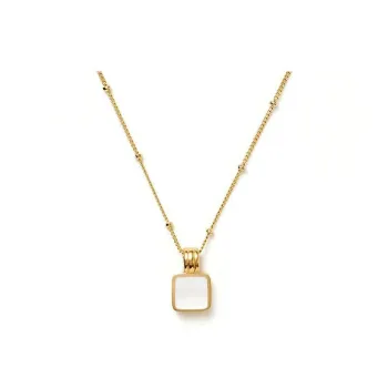 Leticia Ponti Stainless Steel, Mother Of Pearl Necklaces Women's Gold