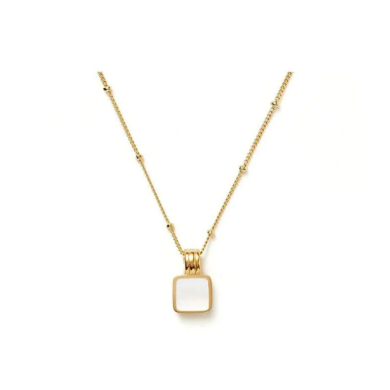 Leticia Ponti Stainless Steel, Mother Of Pearl Necklaces Women's Gold-0