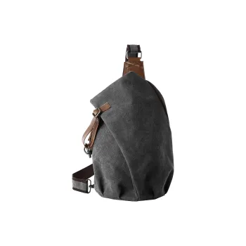 MOYYI Canvas Bag Sling Bag Large Size Unisex Gray, Smoke Cyan