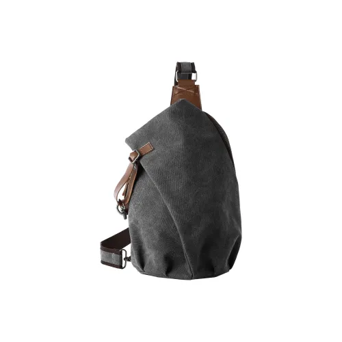 MOYYI Canvas Bag Sling Bag Large Size Unisex Gray, Smoke Cyan