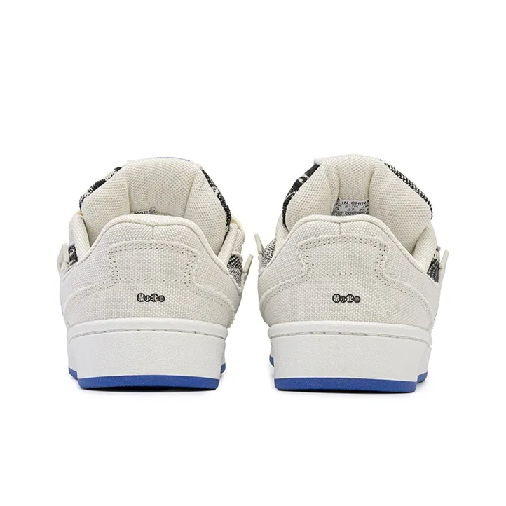 SHUXIAOBEI Anti Slip And Wear Resistant Lightweight Low Top Skateboard Shoes Unisex White Blue-51