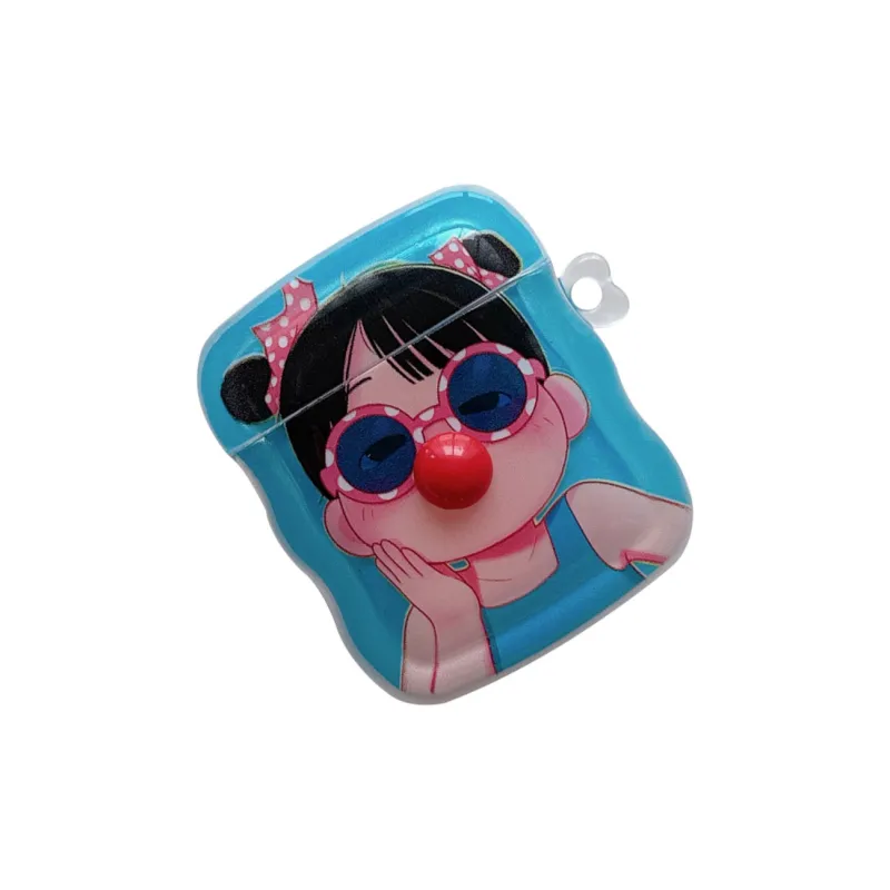 Kona Chun Compatibility With AirPods 2/Pro/3 TPU Ins Fun Quirky Bubble Blower Girl Impact Resistant Headphone Cases-2