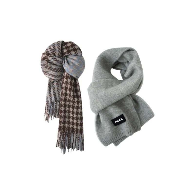 PEAK Knit Scarves Unisex Black Brown-7